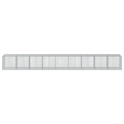 Gabion Basket with Cover 900x100x100cm Galvanised Iron - Image 3