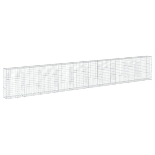 Gabion Basket with Cover 1000x50x150cm Galvanised Iron - Image 5