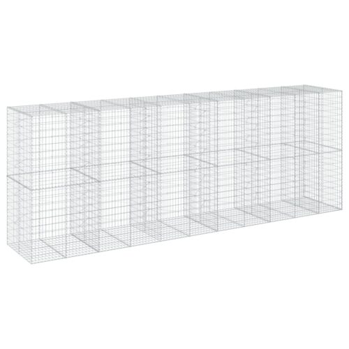 Gabion Basket with Cover 550x100x200cm Galvanised Iron