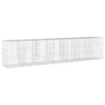 Gabion Basket with Cover 700x100x150cm Galvanised Iron