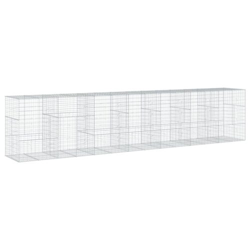 Gabion Basket with Cover 700x100x150cm Galvanised Iron