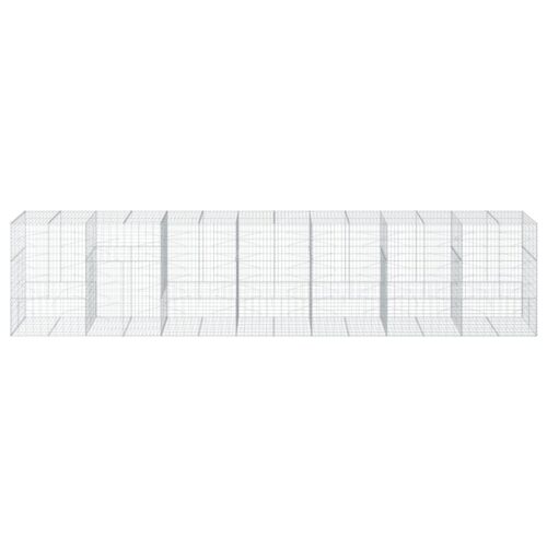 Gabion Basket with Cover 700x100x150cm Galvanised Iron - Image 3