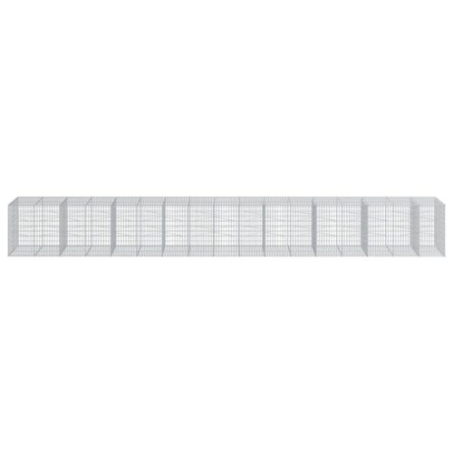 Gabion Basket with Cover 950x100x100cm Galvanised Iron - Image 3