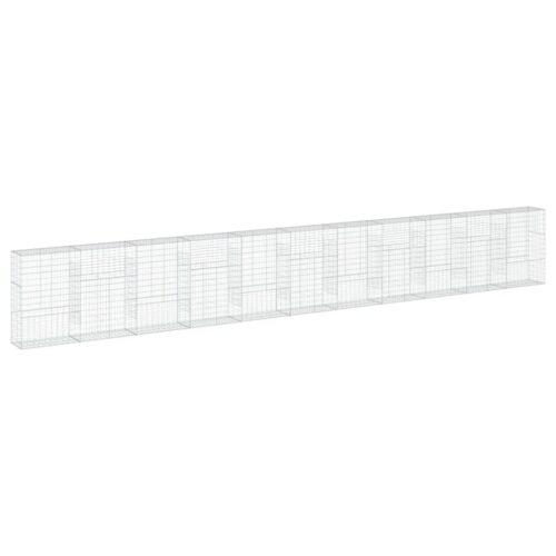 Gabion Basket with Cover 1100x50x150cm Galvanised Iron