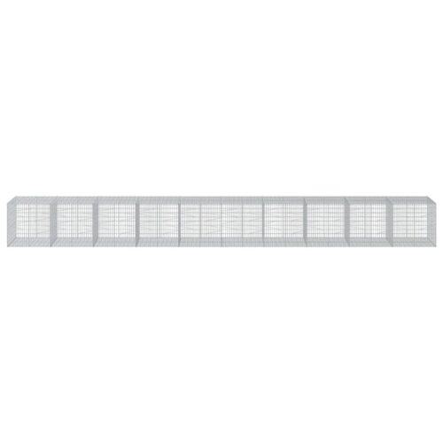 Gabion Basket with Cover 1000x100x100cm Galvanised Iron - Image 3