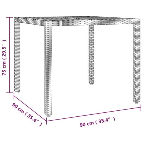 3-Piece Garden Bistro Set with Cushions Grey Poly Rattan Wicker Outdoor Patio Furniture - Image 8