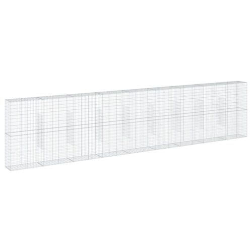 Gabion Basket with Cover 900x50x200cm Galvanised Iron