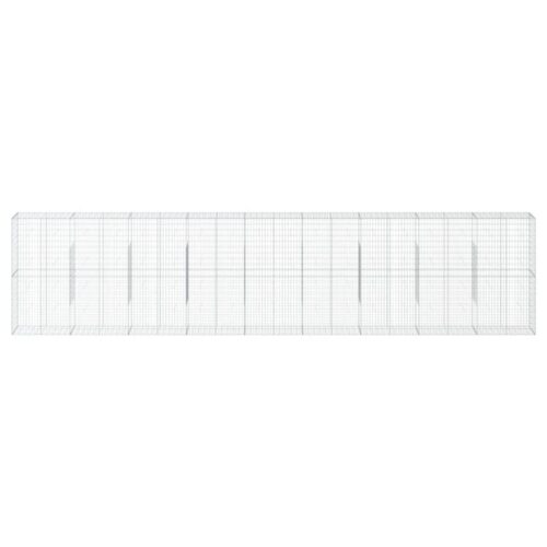 Gabion Basket with Cover 900x50x200cm Galvanised Iron - Image 3