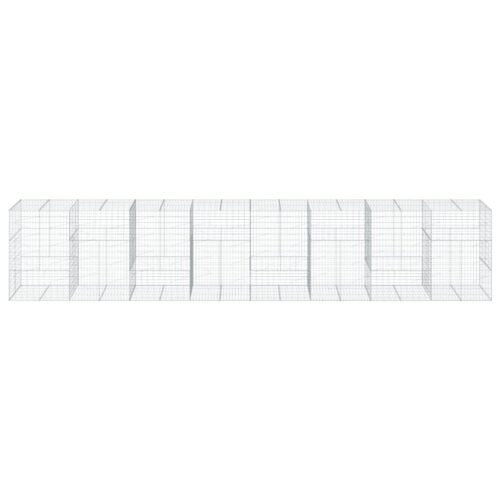 Gabion Basket with Cover 800x100x150cm Galvanised Iron - Image 3