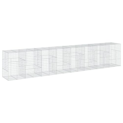 Gabion Basket with Cover 800x100x150cm Galvanised Iron - Image 5