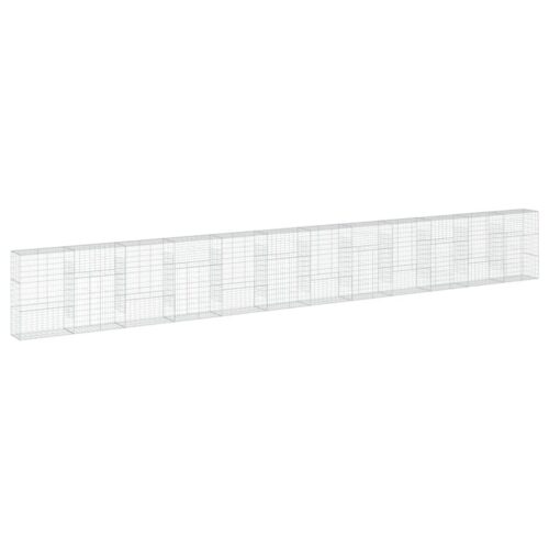 Gabion Basket with Cover 1200x50x150cm Galvanised Iron