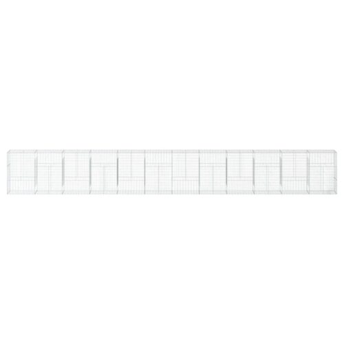Gabion Basket with Cover 1200x50x150cm Galvanised Iron - Image 3