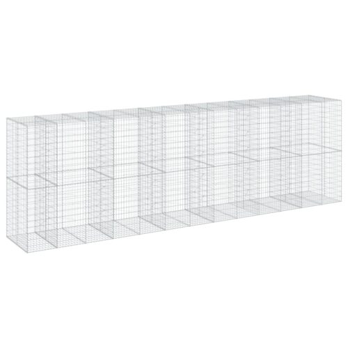Gabion Basket with Cover 650x100x200cm Galvanised Iron - Image 5