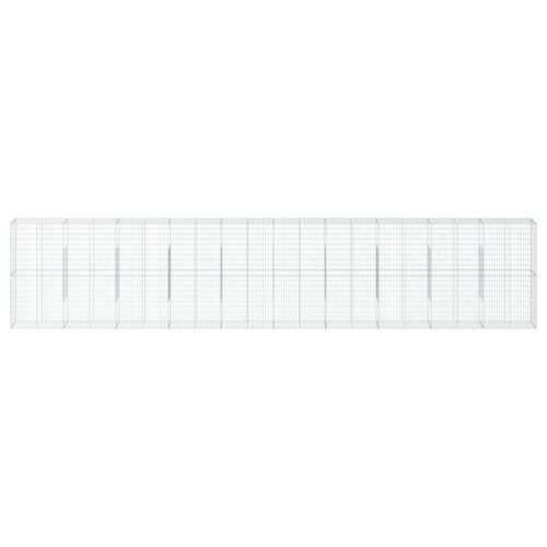 Gabion Basket with Cover 1000x50x200cm Galvanised Iron - Image 3