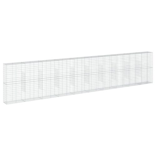 Gabion Basket with Cover 1000x50x200cm Galvanised Iron - Image 5