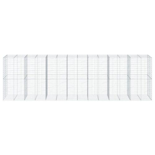 Gabion Basket with Cover 700x100x200cm Galvanised Iron - Image 3