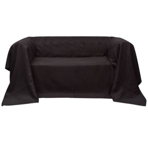 Micro-Suede Sofa Cover Couch Slipcover Protector Brown 270 x 350cm