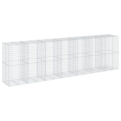 Gabion Basket with Cover 700x100x200cm Galvanised Iron - Image 5