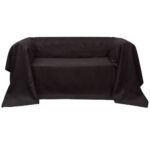 Micro-Suede Sofa Cover Couch Slipcover Protector Brown 210 x 280cm