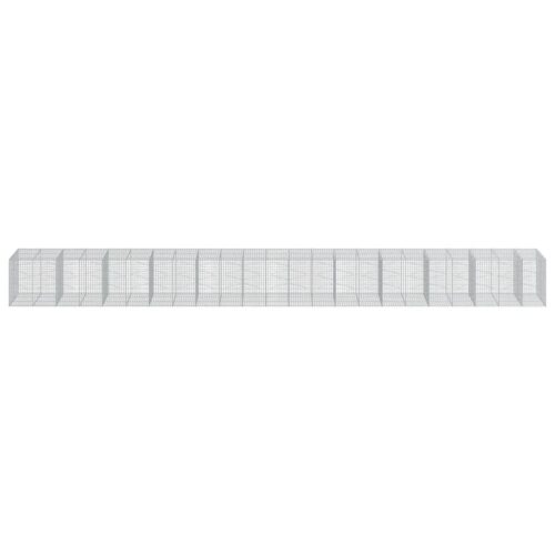 Gabion Basket with Cover 1150x100x100cm Galvanised Iron - Image 3
