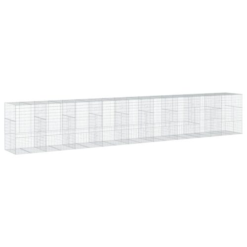 Gabion Basket with Cover 900x100x150cm Galvanised Iron - Image 5