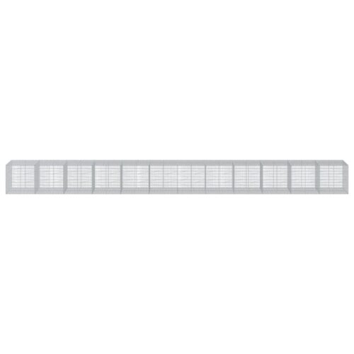 Gabion Basket with Cover 1200x100x100cm Galvanised Iron - Image 3