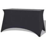 2pcs Stretch Table Cloth Slipcovers Protector Wedding Party 120x60.5x74cm Anthracite