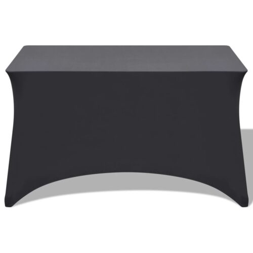 2pcs Stretch Table Cloth Slipcovers Protector Wedding Party 120x60.5x74cm Anthracite - Image 2