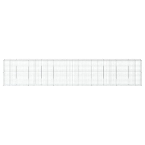 Gabion Basket with Cover 1100x50x200cm Galvanised Iron - Image 3