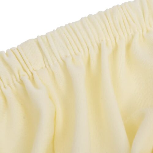 2-Seater Stretch Couch Slipcover Cream Polyester Jersey - Image 5