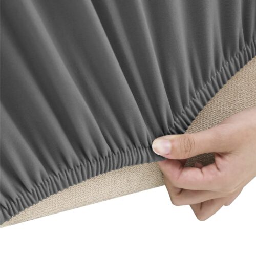 2-Seater Stretch Couch Slipcover Anthracite Polyester Jersey - Image 3