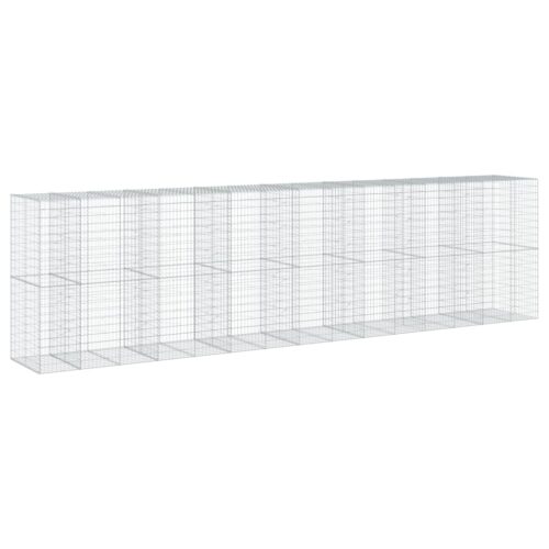 Gabion Basket with Cover 750x100x200cm Galvanised Iron - Image 5