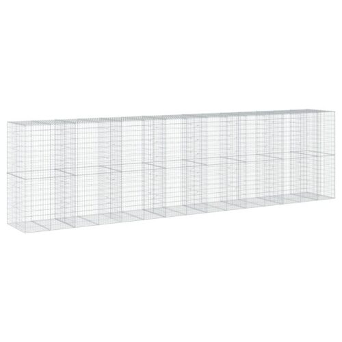 Gabion Basket with Cover 750x100x200cm Galvanised Iron - Image 8
