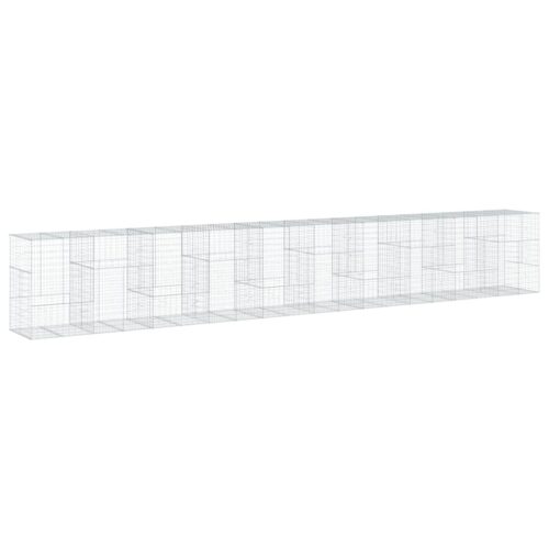 Gabion Basket with Cover 1000x100x150cm Galvanised Iron - Image 8