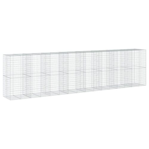 Gabion Basket with Cover 800x100x200cm Galvanised Iron