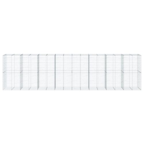 Gabion Basket with Cover 800x100x200cm Galvanised Iron - Image 3