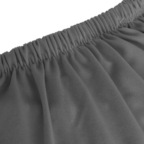 3-Seater Stretch Couch Slipcover Sofa Cover Protector Polyester Jersey Dark Grey - Image 5