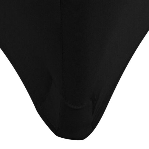 2pcs Stretch Table Cloth Slipcovers Protector Wedding Party 183x76x74cm Black - Image 4