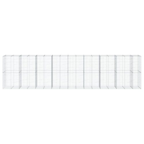 Gabion Basket with Cover 850x100x200cm Galvanised Iron - Image 3