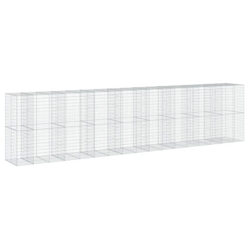 Gabion Basket with Cover 850x100x200cm Galvanised Iron - Image 5