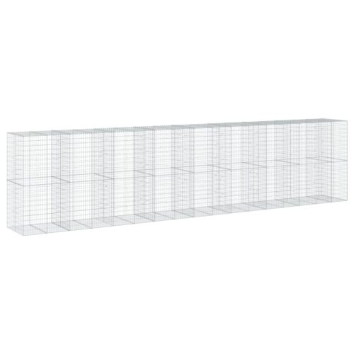 Gabion Basket with Cover 850x100x200cm Galvanised Iron - Image 8
