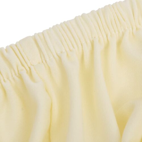 4-Seater Stretch Couch Slipcover Cream Polyester Jersey - Image 6