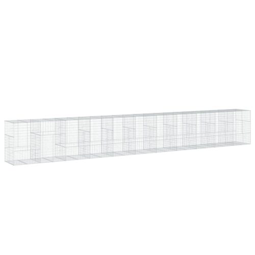 Gabion Basket with Cover 1100x100x150cm Galvanised Iron - Image 8