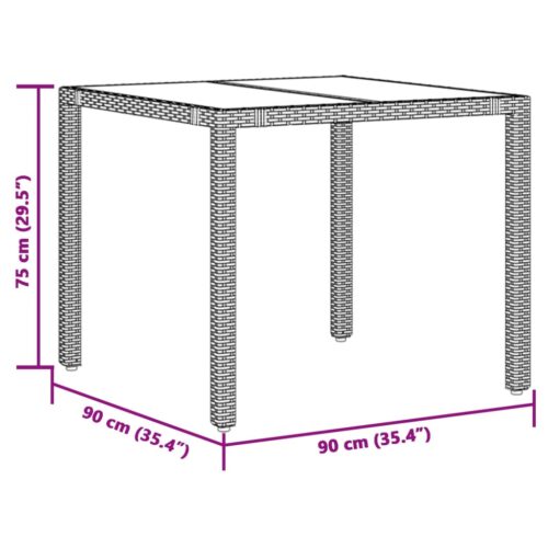 3-Piece Garden Bistro Set with Cushions Grey Poly Rattan Wicker Outdoor Patio Furniture - Image 9