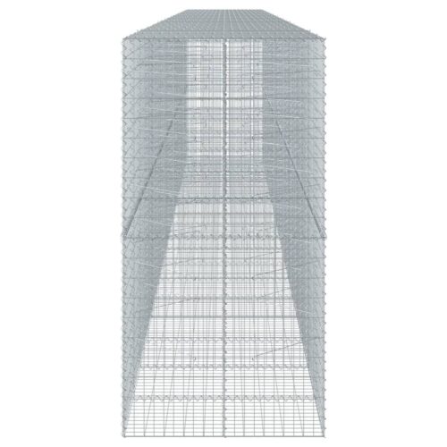 Gabion Basket with Cover 900x100x200cm Galvanised Iron - Image 4