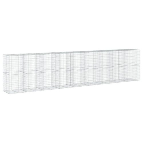 Gabion Basket with Cover 900x100x200cm Galvanised Iron - Image 5