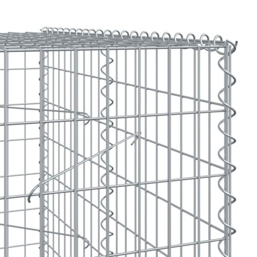 Gabion Basket with Cover 900x100x200cm Galvanised Iron - Image 6