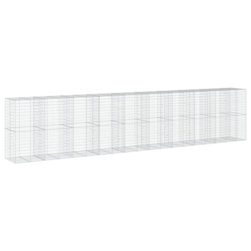 Gabion Basket with Cover 950x100x200cm Galvanised Iron - Image 8