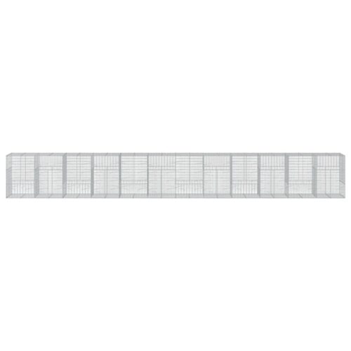 Gabion Basket with Cover 1200x100x150cm Galvanised Iron - Image 3