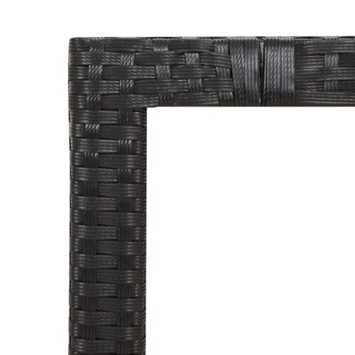 3-Piece Garden Bistro Set with Cushions Black Poly Rattan Wicker Outdoor Patio Furniture - Image 6
